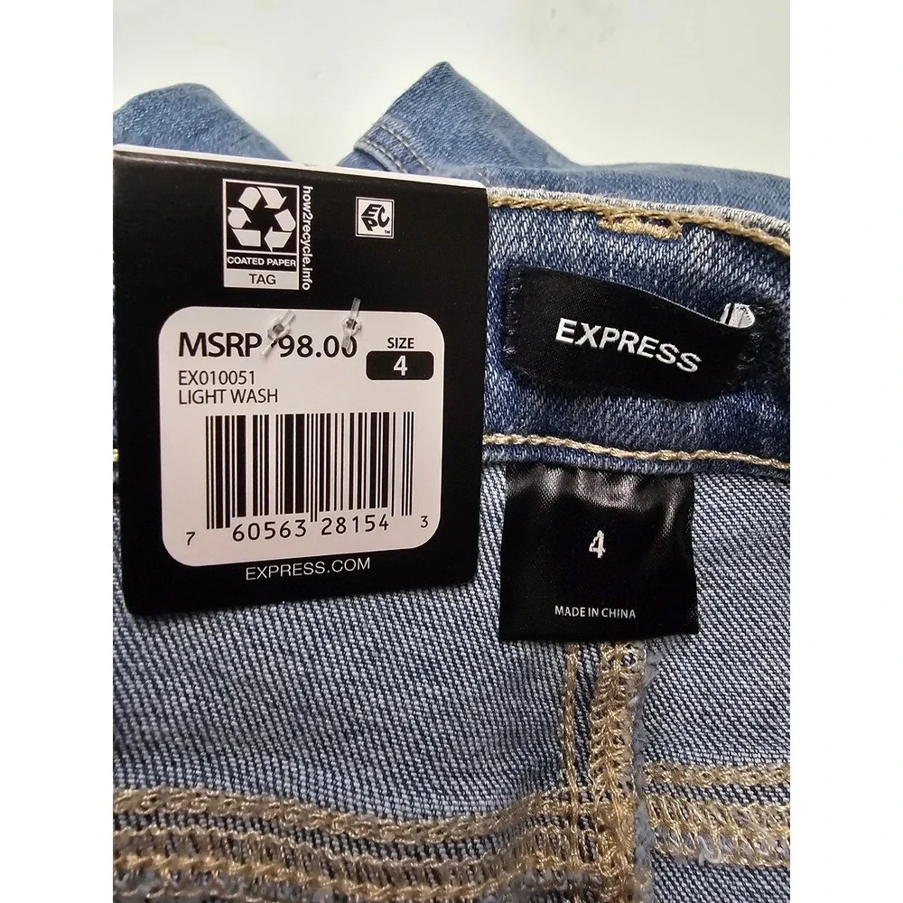 Express Womens Bootcut‎ Jeans Light Wash Denim Stretch Size 4 EX010051